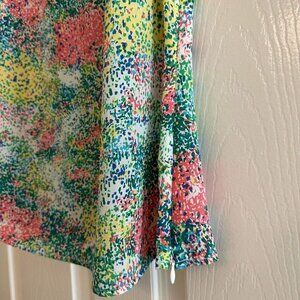 C Wonder Multicolored Spring Silk Blouse, Size XXS